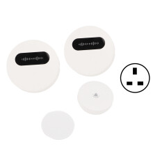 (UK Plug) Drahtlose Türklingel IP44 wasserdicht 58 Melodien LED UK-Stecker