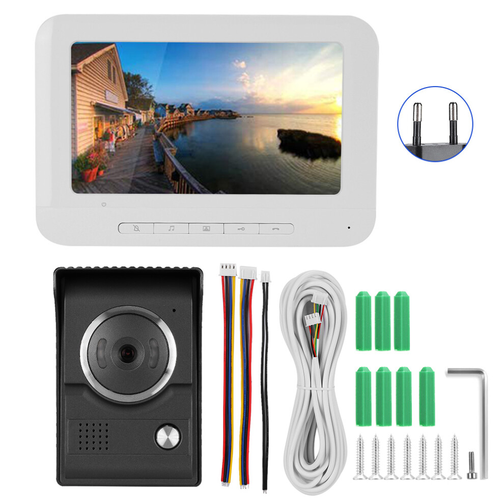 (Eu Plug) 7 Inch Ir Tft Lcd Color Hd Video Intercom Monitor 604725159267