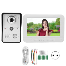 (EU Plug) 7-Zoll Türklingel mit Nachtsicht, IR-CUT, 2-Wege-Audio, wasserdicht