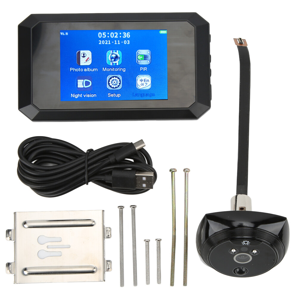(Black) 3.5In Doorbell Digital Viewer Motion Night Vision Hd For Home Safety 604725141224