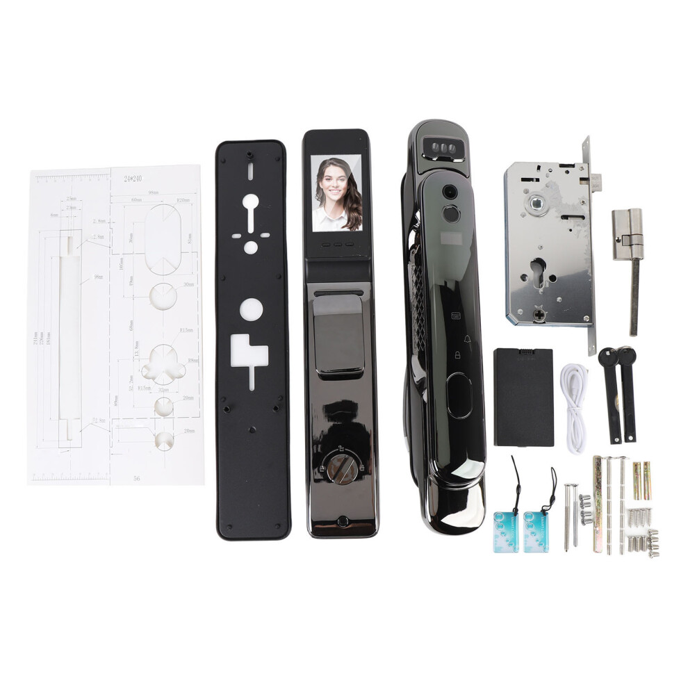3D Face Recognition Smart Lock 24H Monitoring Fingerprint Keyless 604725171559