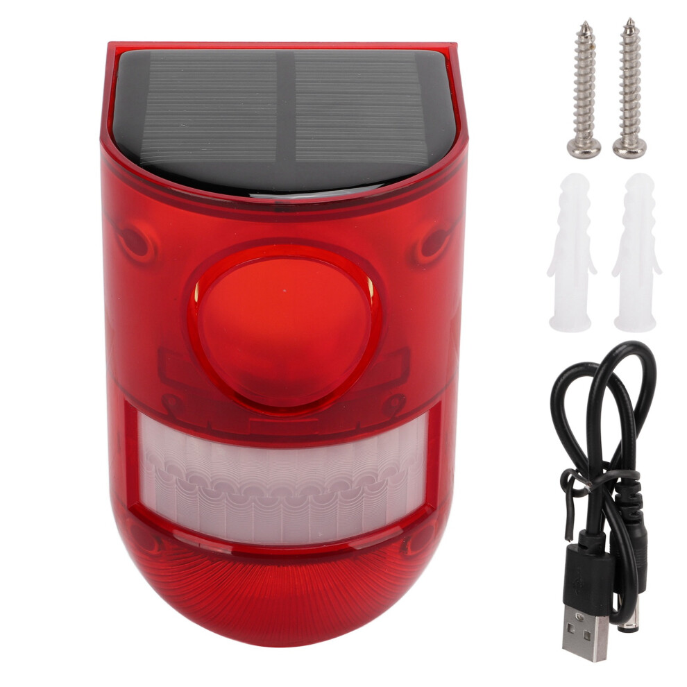 Solar Alarm Sound Light Strobe Motion Sensor Waterproof Security Siren 604725142610