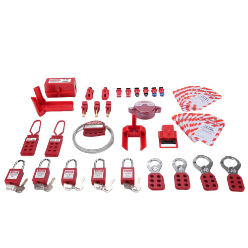 Absperr-Set Universal Mehrpolig mit Vorhängeschloss 1