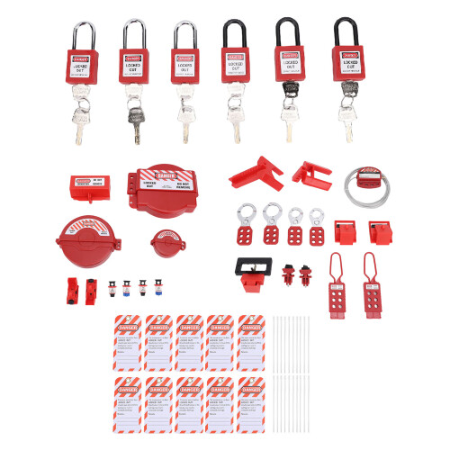 Lockout Tagout Kit Clamp On Circuit Breaker Lockout Set with Tool Box 1