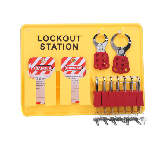 Absperrstation Wandmontage 10 Tags 2 Hasp Gelb 1