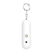 (White) Keychain Personal Security Alarm High Decibel Waterproof LED