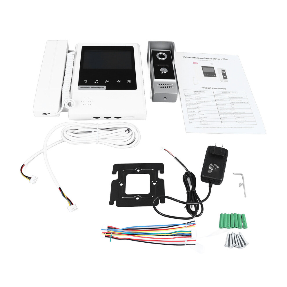 (Us Plug) Video Intercom Doorbell Hd Wifi Night Vision 4.3In Monitor Uk Plug 604725124340