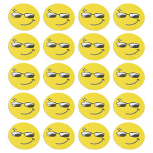 (Glasses Face) 20PCS NFC Stickers ID5200 Chip Interference Resistant for Devices