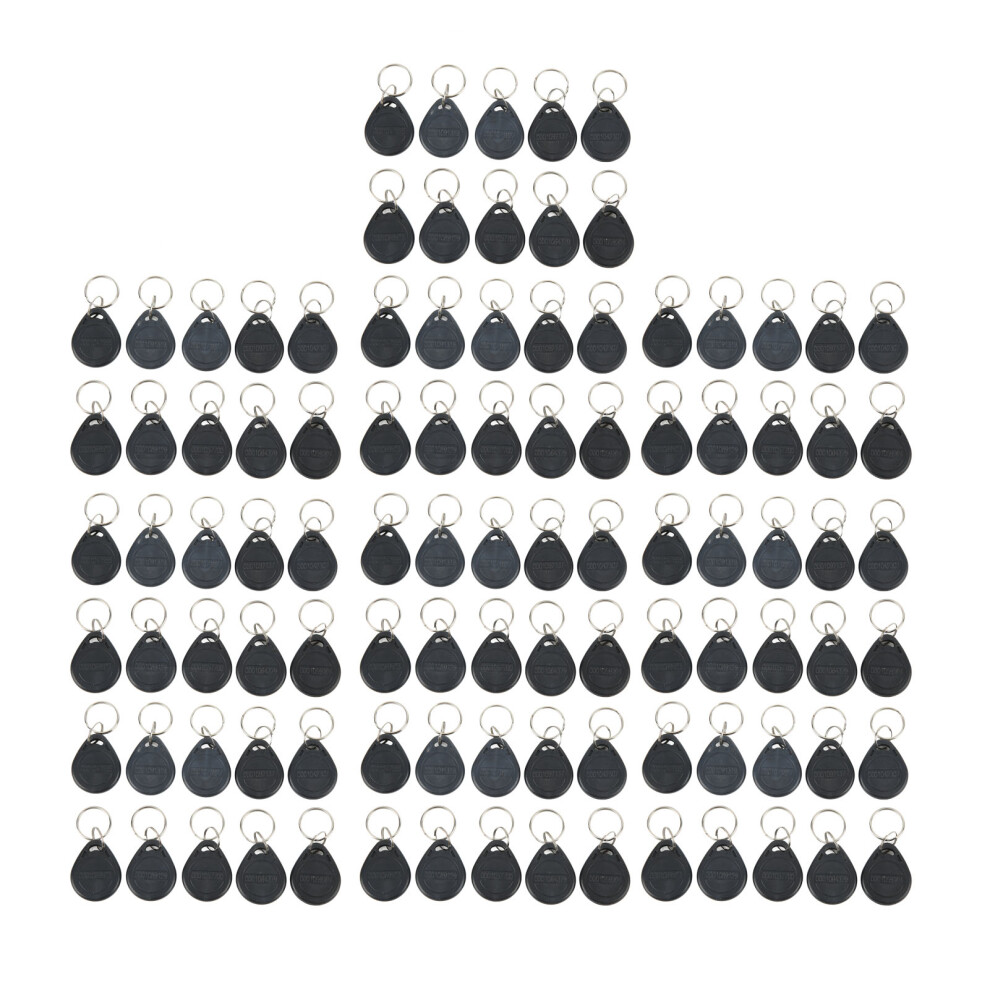 () 100Pcs 125Khz Rfid Key Fob Waterproof Proximity Black/Grey 604725130792