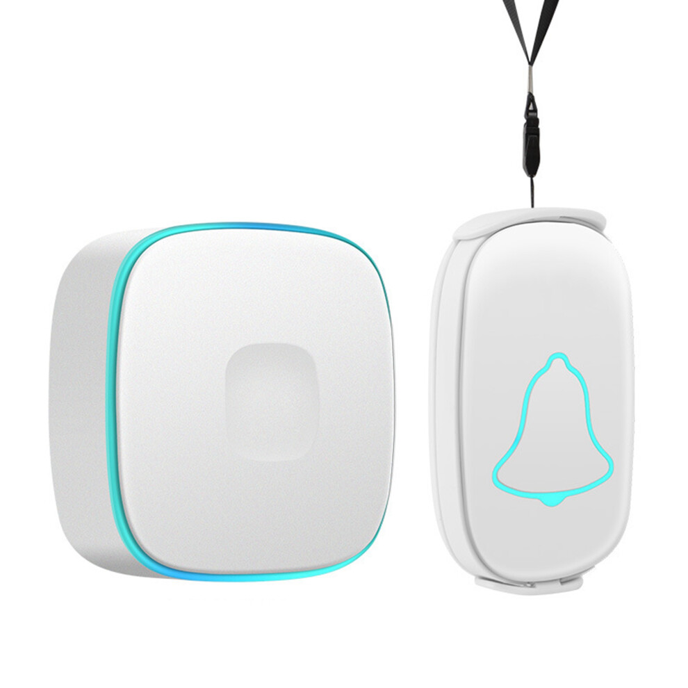 (White) Wireless Doorbell Waterproof 1 Transmitter 1 Receiver One Button Black 604725130143