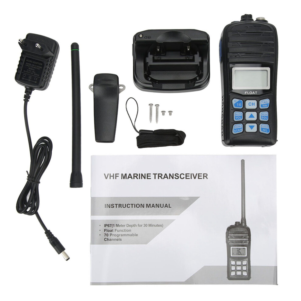(Eu Plug) Marine Walkie Talkie Ip67 Waterproof 5W Vhf Transceiver For Ships 604725137883