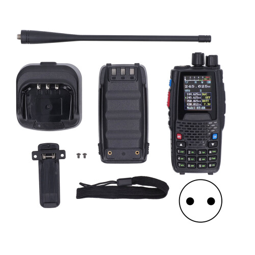 (EU Plug) UV Funkgerät Quad-Band 4W Farbdisplay FM-Sender