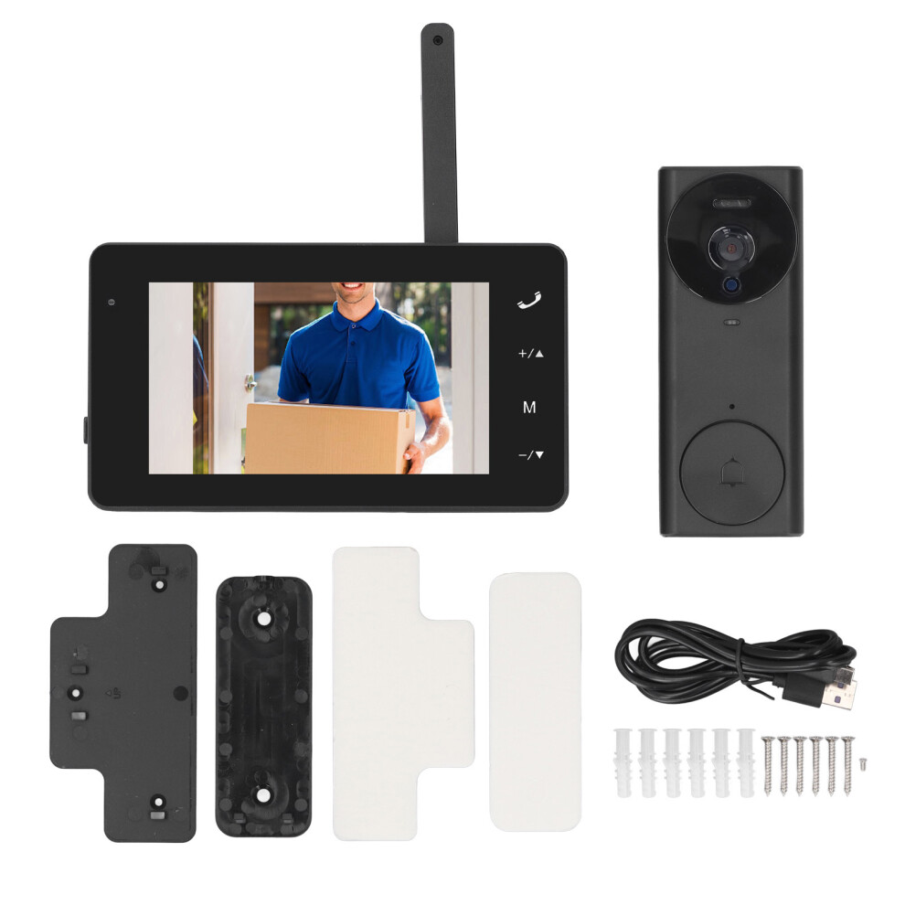 Wireless Video Doorbell 8Mp 170 View 4.3In Ips Home Security 604725117151