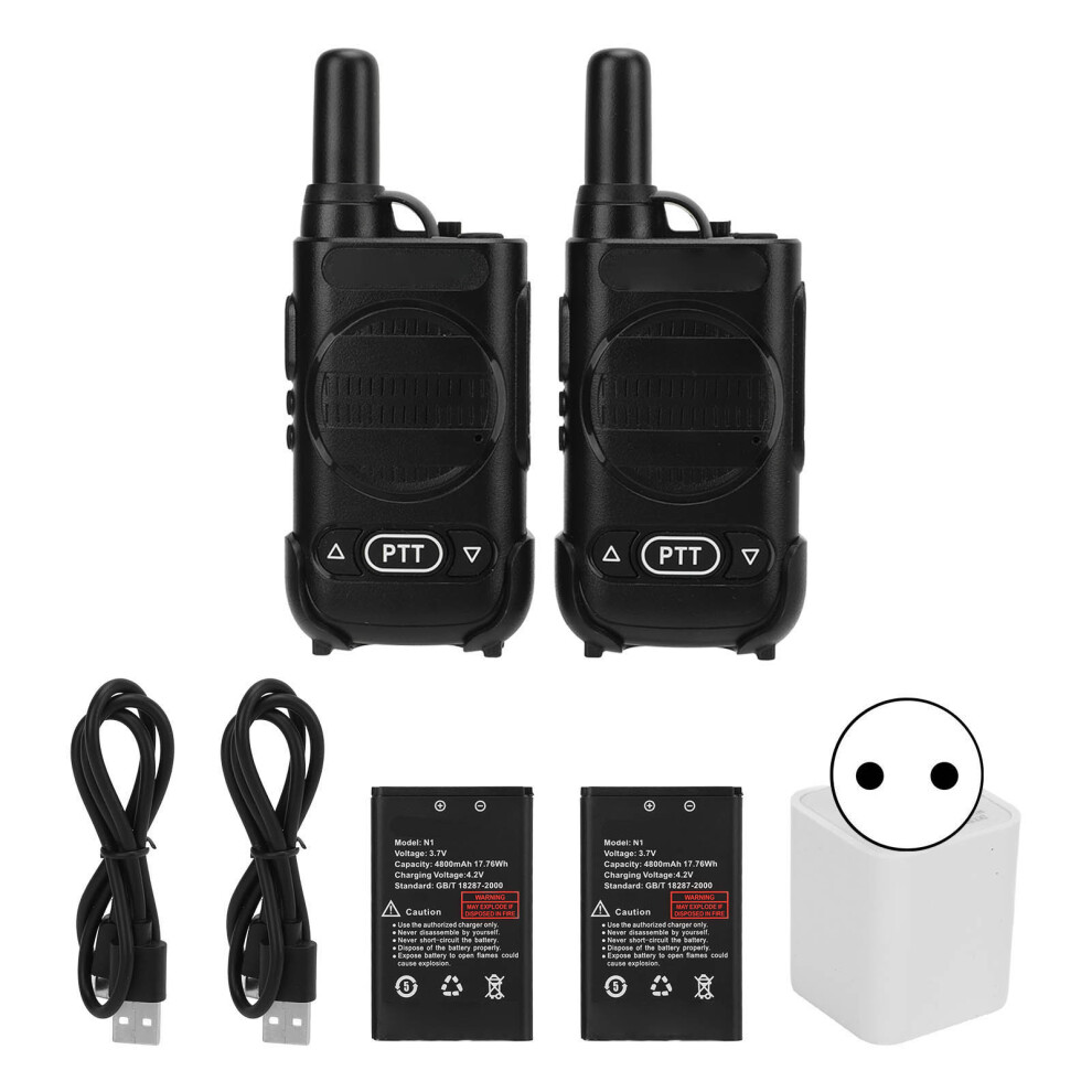(Eu Plug) 2 Pcs Mini Two Way Radio Handsfree Walkie Talkies Construction 604725138781