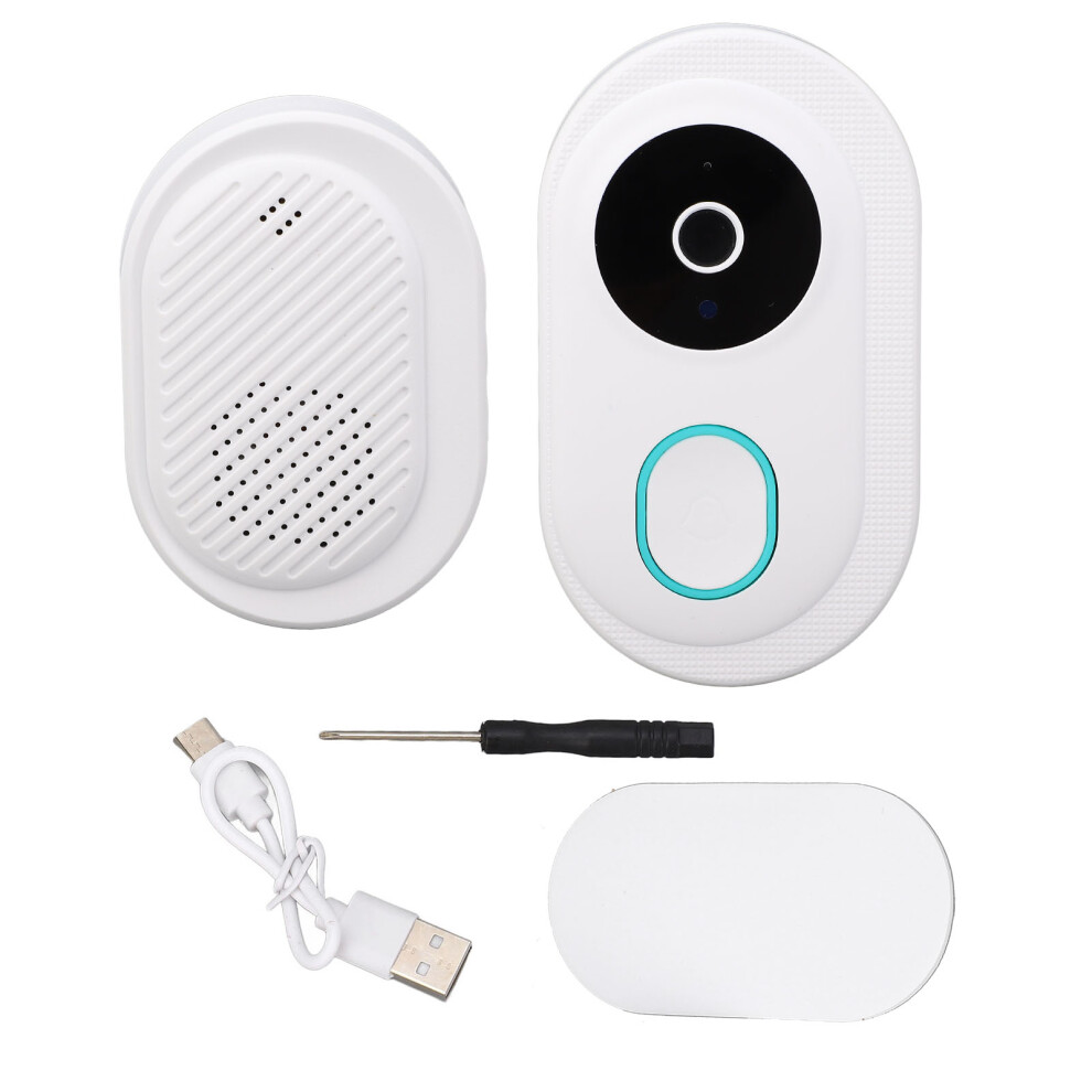 (White) Wireless Smart Video Doorbell Voice Change Night Vision 2.4Ghz Wifi 604725117472