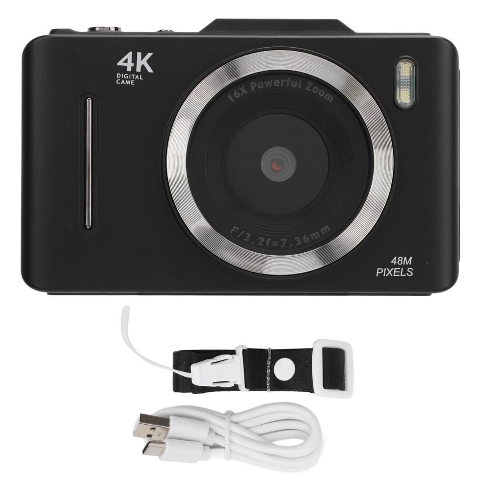 () Digital Camera 16X Zoom 48Mp 4K Video Anti Shake 2.8 Inch Black/Pink 643505078251