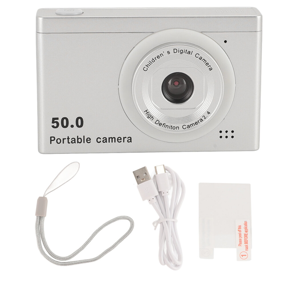 (Silver) Digital Camera 40Mp 1080P 2.4 Inch Screen 8X Zoom Dual Lens Rose Silver 643505078718