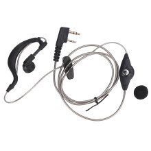 2 Way Radio Headset 2Pin Black Cable PTT G Shape for Kenwood
