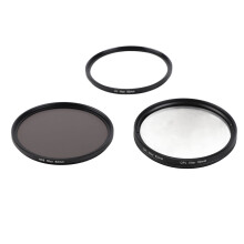 (62mm/2.44in) 3 in 1 UV CPL ND8 Glass Lens Filter 67mm with Box