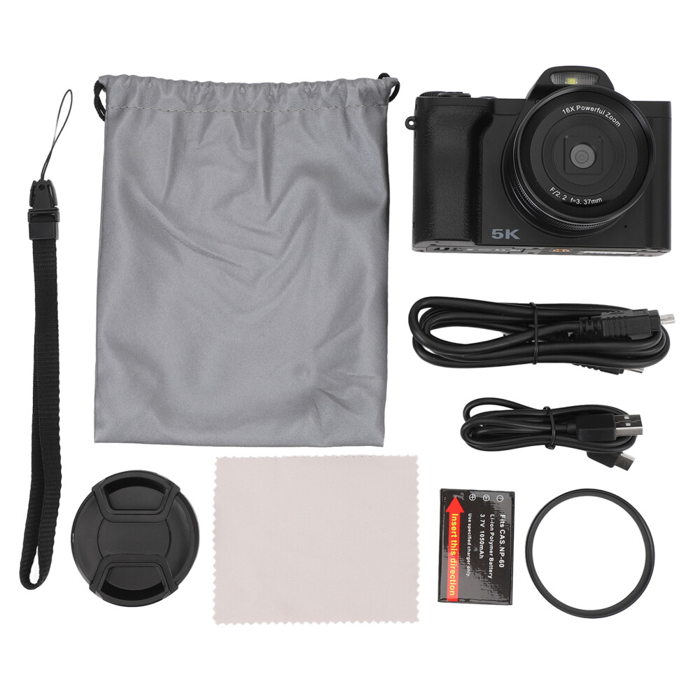 5K Digital Camera 48Mp Wireless 16X Zoom Autofocus 3.5 Inch Vlogging 643505079272