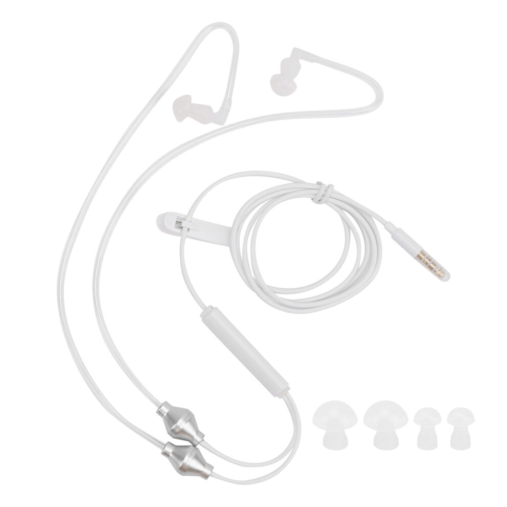 (White) Air Tube Earphone Wired Headphones 3.5Mm With Mic For Samsung White 604725149848