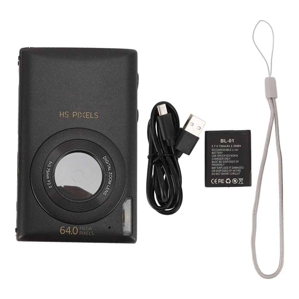 () 4K 64Mp Digital Camera 2.8" Screen 18X Zoom Black/White 643505077490