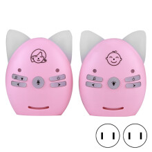 (Pink US Plug) 2.4GHz Wireless Baby Monitor 2-Way Voice Night Light White UK Plug
