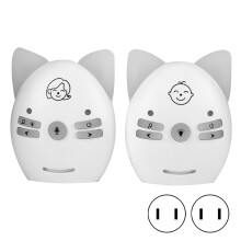 (White US Plug) 2.4GHz Wireless Baby Monitor 2-Way Voice Night Light White UK Plug
