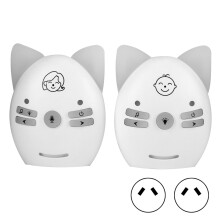 (White AU Plug) 2.4GHz Wireless Baby Monitor 2-Way Voice Night Light White UK Plug