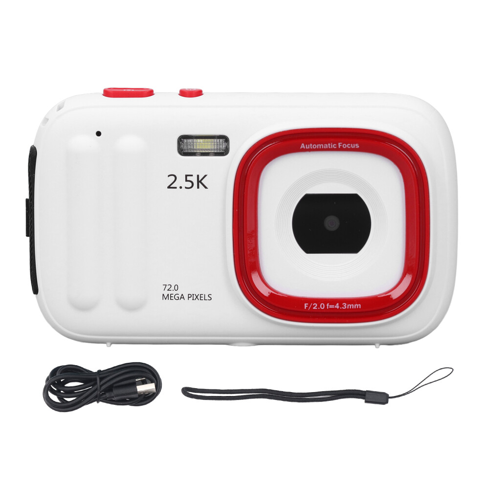 (White) Digital Camera 72Mp 2.5K 16X Zoom Anti-Shake Autofocus White 643505077728