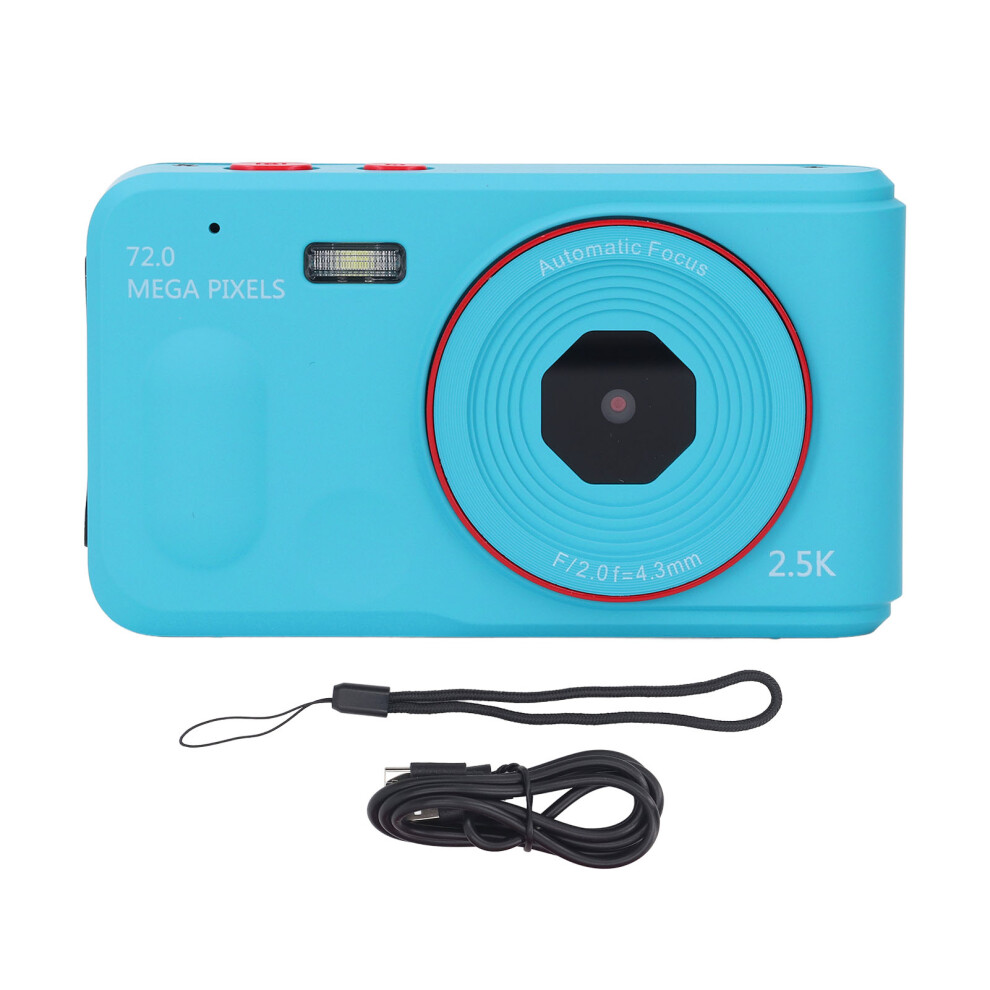 (Blue) Digital Camera 72Mp 2.5K 16X Zoom Autofocus Anti-Shake 2.4" Screen Blue 643505077773