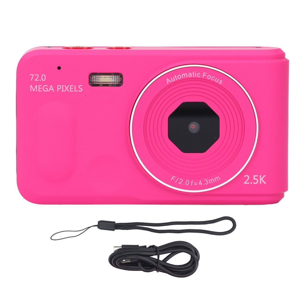 (Rose ) Digital Camera 72Mp 2.5K 16X Zoom Autofocus Anti-Shake 2.4" Screen Red 643505077780