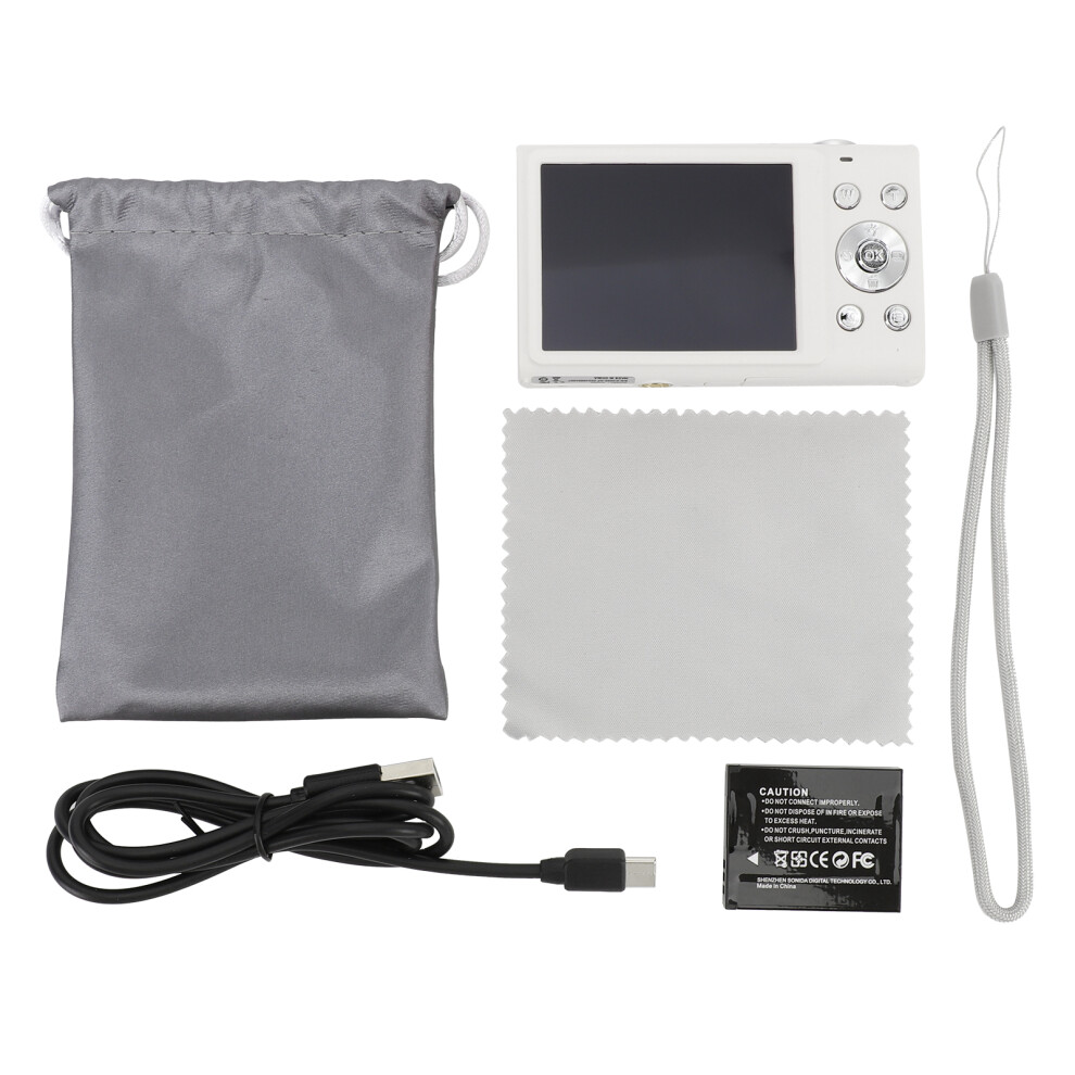(White) Digital Camera 2.7K 48Mp Autofocus 16X Zoom 2.8 Inch Vlog Camera White 643505079739