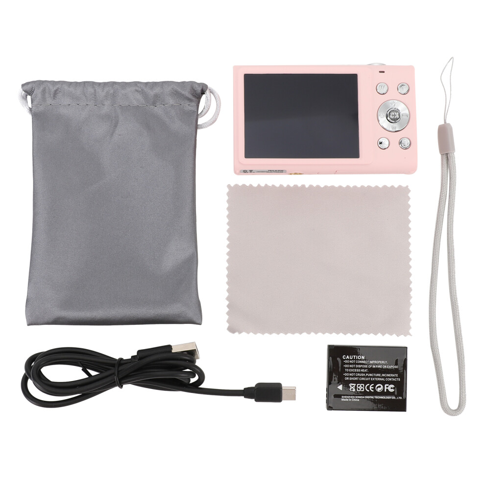 (Pink) Digital Camera 2.7K 48Mp Autofocus 16X Zoom 2.8 Inch Vlog Camera Pink 643505079746