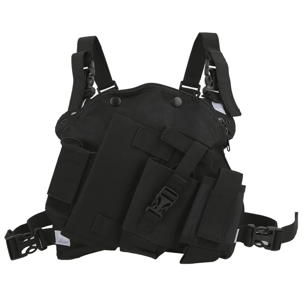 Oblique Two Way Radio Harness Adjustable Chest Bag Military 604725155900