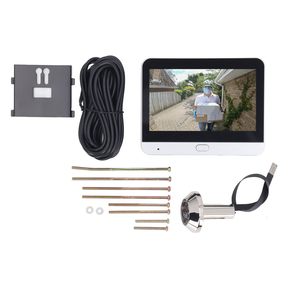 (Silver) 4.3Inch Ips Lcd Peephole Viewer 120 1080P Wifi Night Vision Black 604725119650