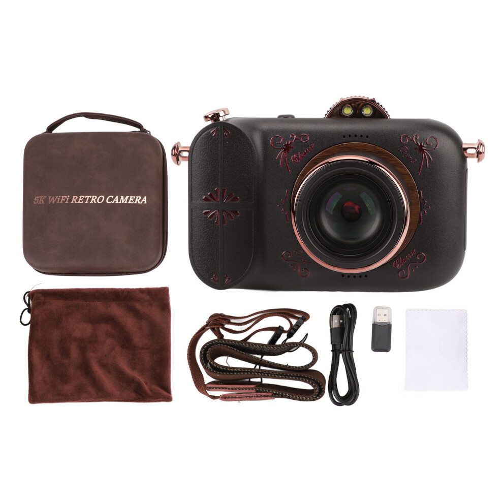 5G Wireless Digital Camera 50X Zoom 3.5 Inch Hd Retro With 64Gb Card 643505078015