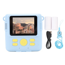 (Blue) Instant Print Camera 2.4 Inch 1080P 16X Zoom Thermal Print MP3 Blue