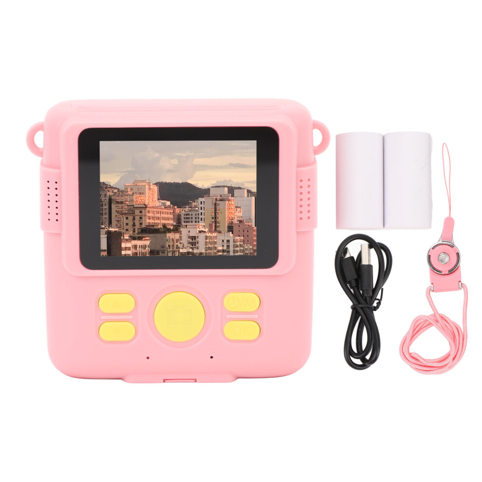 (Roseate) Instant Print Camera 2.4 Inch 1080P 16X Zoom Thermal Print Mp3 Blue 643505078138