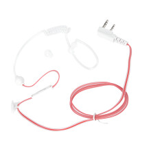 (Red) Air Tube Mic Earpiece Radiation Protection PTT for Baofeng 888S/5R 6R