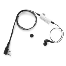 (Black) Two Way Radio Earphone PTT Microphone for Kenwood Baofeng White