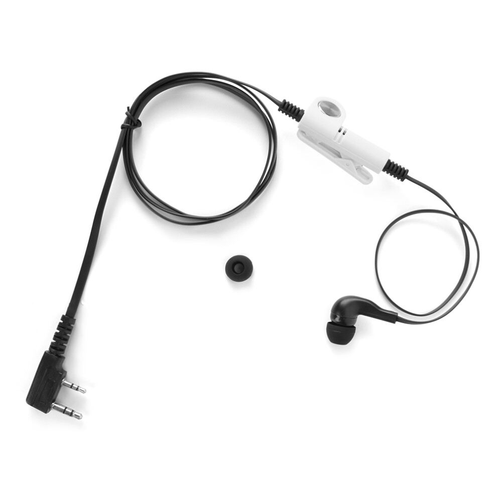 () Two Way Radio Earphone Ptt Microphone For Kenwood Baofeng Black/White 604725156426