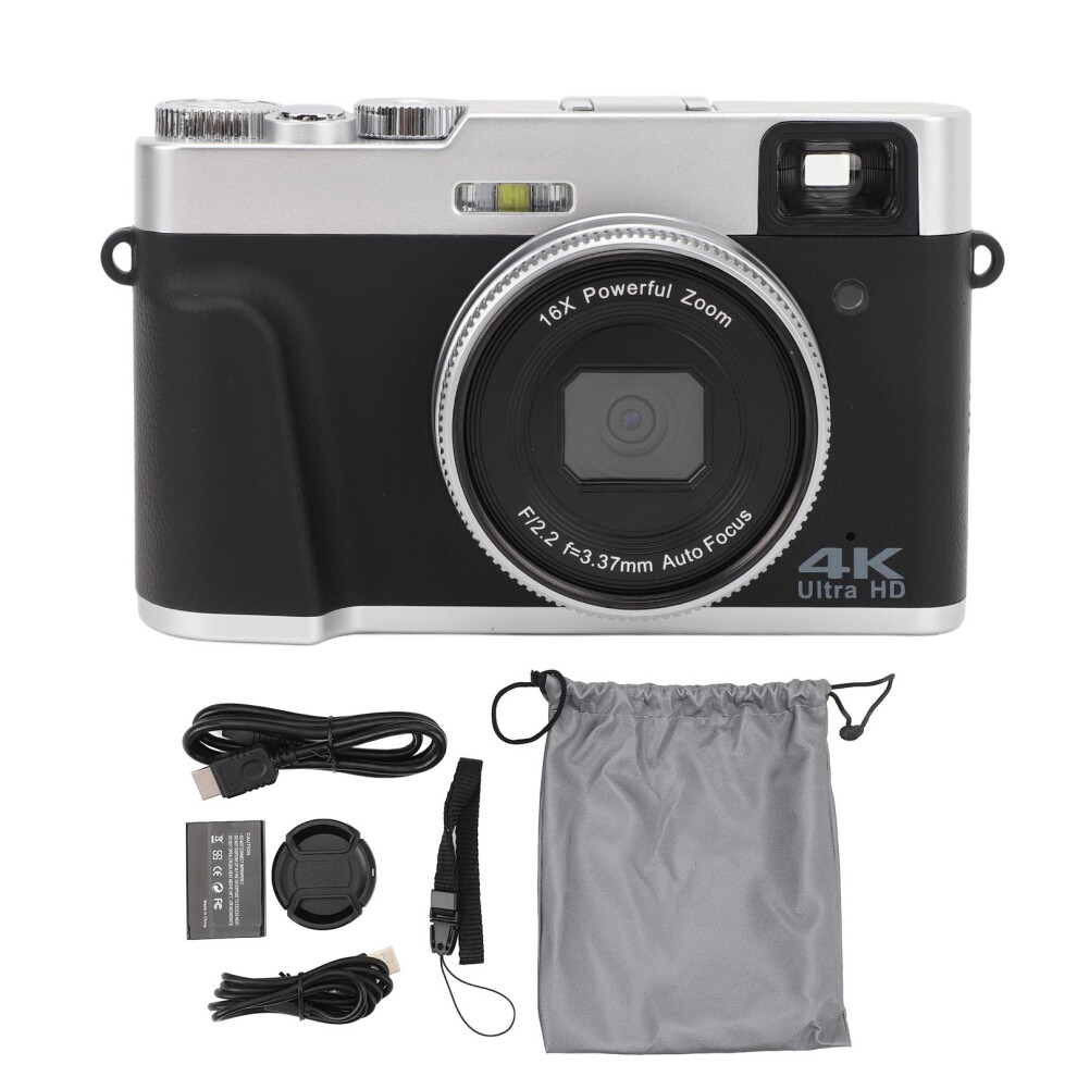 () 4K Digital Camera 48Mp 16X Zoom 2.8" Ips Anti-Shake Auto Focus Black/Brown 643505080179