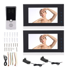 (EU Plug AC100-240V) Video-Interkom 2x 7" Touchscreen EU-Stecker 100-240V