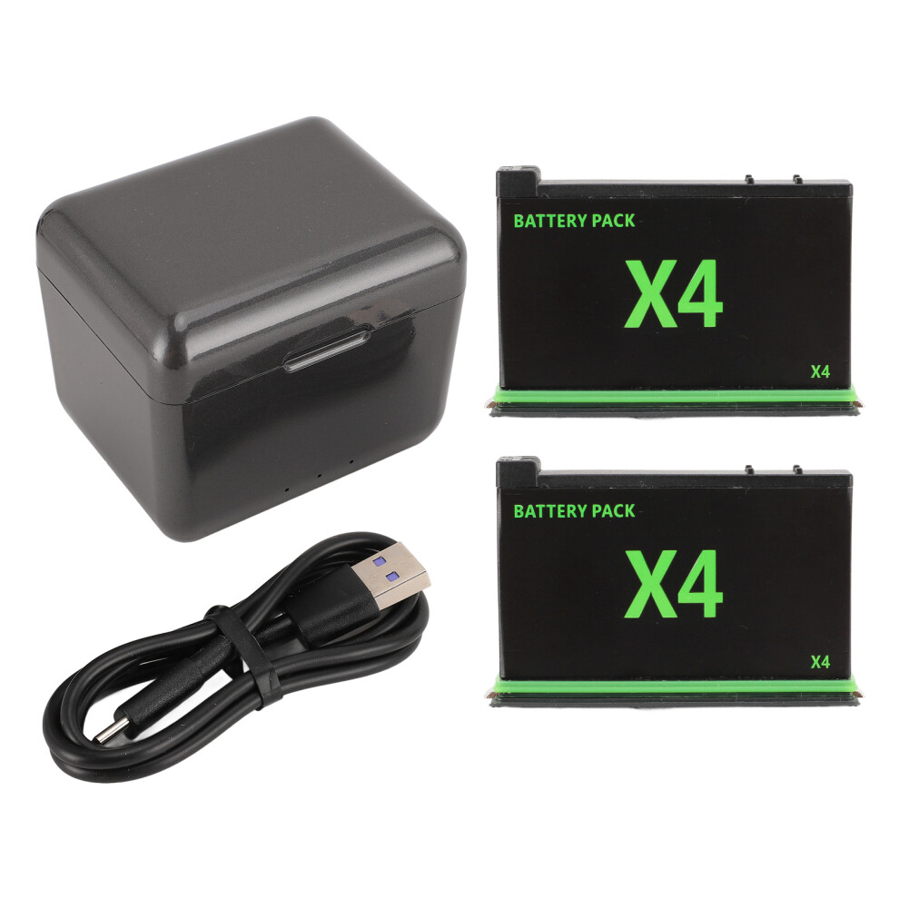 3 Channel Battery Charger With Case For X4 Camera 643505080254