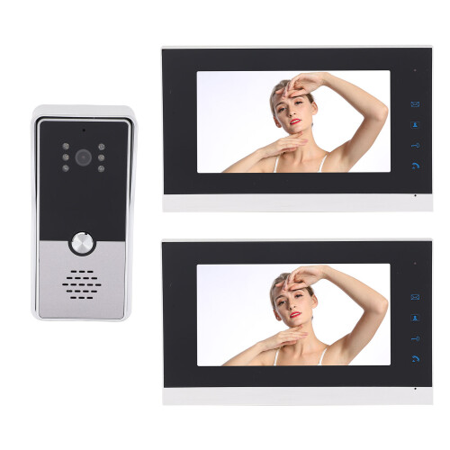 (EU Plug AC100-240V) Video-Interkom 2x 7" Touchscreen EU-Stecker 100-240V 1