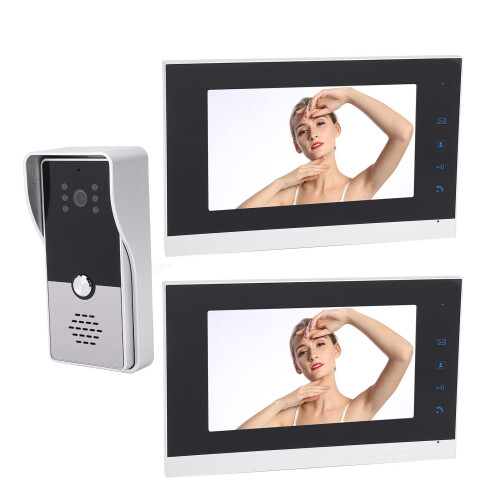 (US Plug AC100-240V) Video-Interkom 2x 7" Touchscreen EU-Stecker 100-240V 2