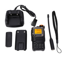 (US Plug 110 to 240V) Zwei-Wege-Funkgerät UHF VHF AM FM 200 Kanäle 4W Camping EU