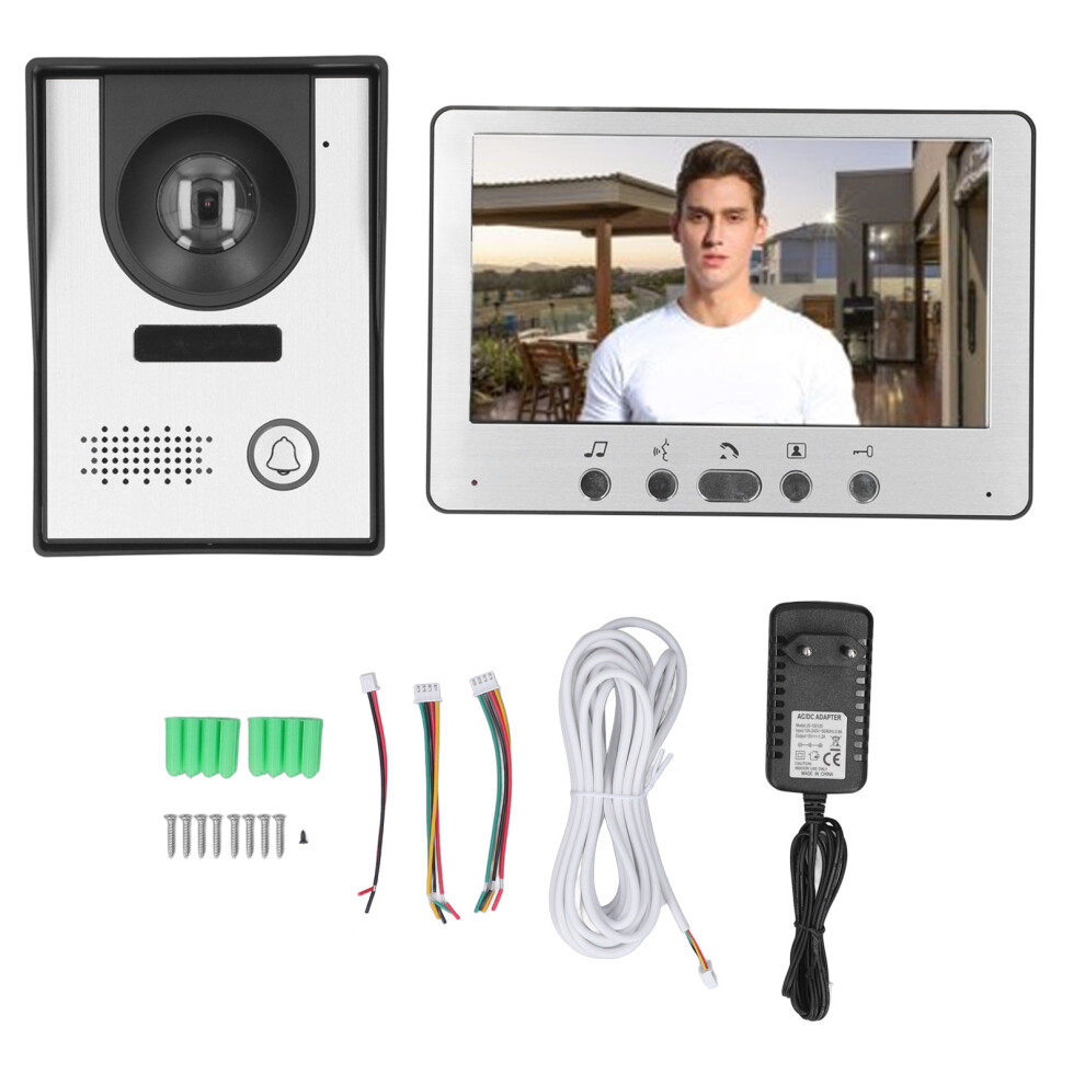 (Eu Plug 100Â240V) 7" Video Intercom Waterproof Night Vision Doorbell Us 100-240V 604725120762