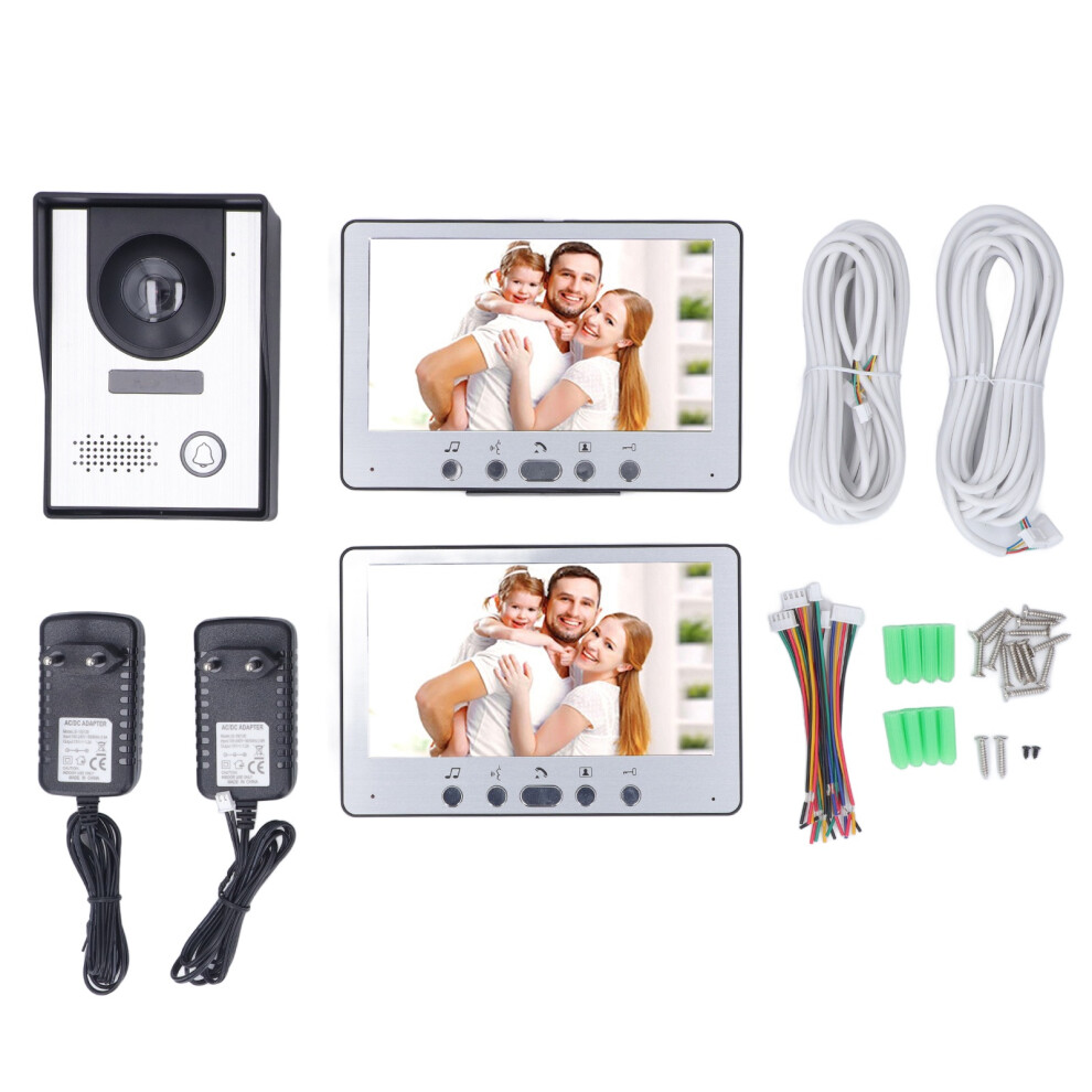 (Eu Plug 100Â240V) 7In Video Doorbell Intercom Kit 2 Display Waterproof Night Vision Eu 604725120830